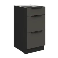 Spodní skříňka Aria 40 D 3S BB - Premium Box Barva korpusu: Černá, Barva dvířek: GR - Graphite AFM