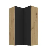 Horní rohová skříňka Aria 60x60 GN-108 2F (90°) Barva korpusu: Dub artisan, Barva dvířek: BL - Black AFM