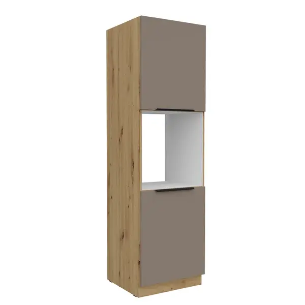 Vysoká skříňka pro vestavnou troubu Aria 60 DP-210 2F Barva korpusu: Dub artisan, Barva dvířek: TA - Sandgrau AFM