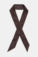 Hedvábný šátek Lanvin dámský, hnědá barva, 710004328