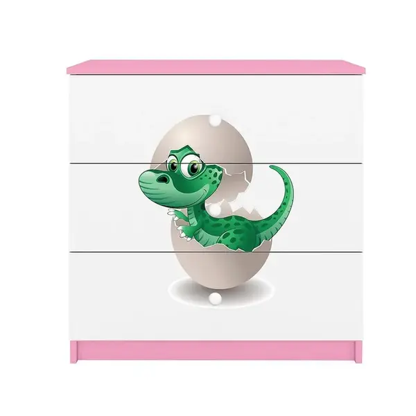 Dětská komoda Babydreams růžová - Dinosaurus