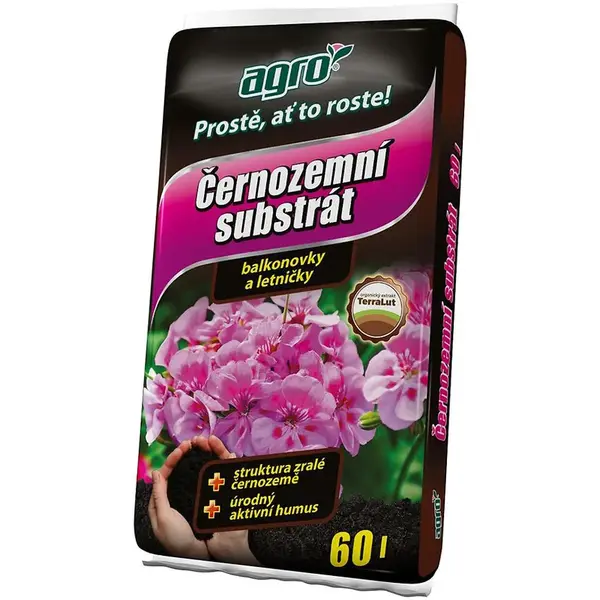 Agro černozemní substrát pro balkonové rostliny 60 l