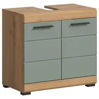 MID.YOU SKŘÍŇKA POD UMYVADLO, šalvějově zelená, dub artisan, 60/56/34 cm