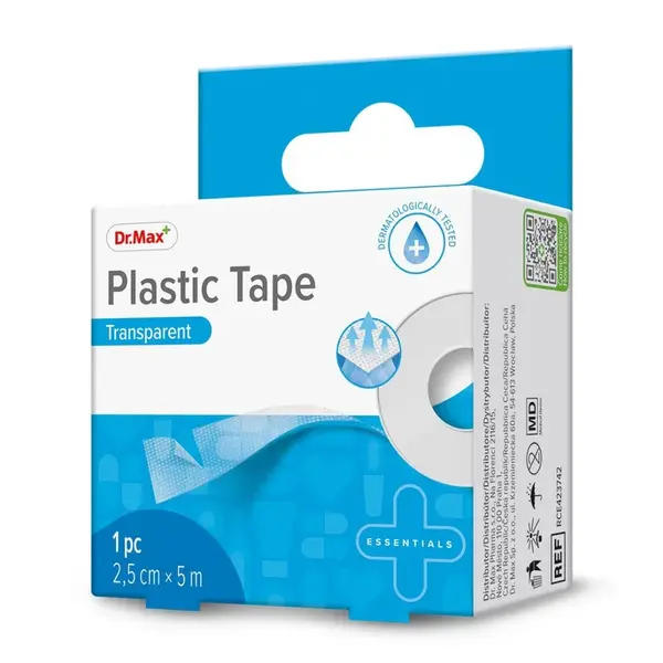 Dr. Max Plastic Tape Transparent 2,5 cm x 5 m 1 ks
