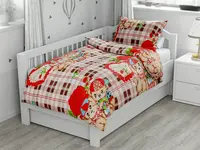 Bavlnené obliečky do postieľky PSÍK S MEDVEDÍKOM hnedé