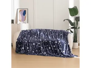 Mikroplyšová deka STARLIGHT, tmavě modrá Rozměr: 200 x 220 cm