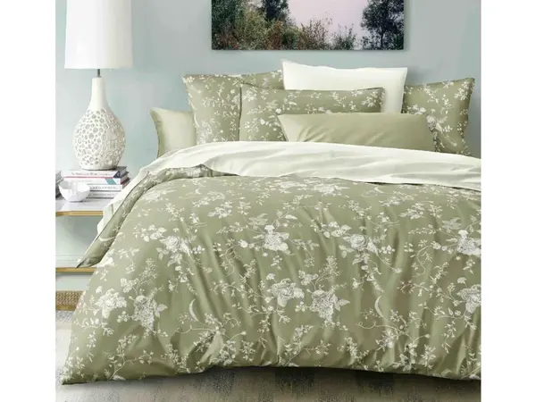 Bavlnené obliečky ROSENTYNE zelené Rozmer obliečky: 70 x 90 cm | 140 x 200 cm