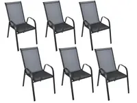 Záhradné kreslá TAVERNO set 6 ks, čierne