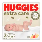 Huggies Extra Care 2 3-6 kg dětské pleny 58 ks