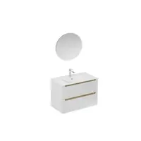 Kúpeľňová zostava s umývadlom vrátane umývadlovej batérie, vtoku a sifónu Naturel Stilla biela lesk KSETSTILLA023