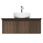 Kúpeľňová skrinka s umývadlom a batériou SAT Evolution 98x30x44,8 cm matný orech SATEVO100NADBUB
