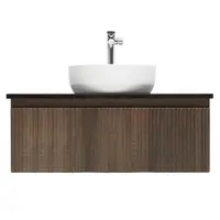Kúpeľňová skrinka s umývadlom a batériou SAT Evolution 98x30x44,8 cm matný orech SATEVO100NADBUB