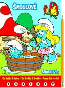 Šmoulové Omalovánky - Od tečky k tečce + grafitová tužka s gumou