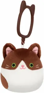 Squishmallows Klíčenka Tmavě hnědá kočka - Glaudini