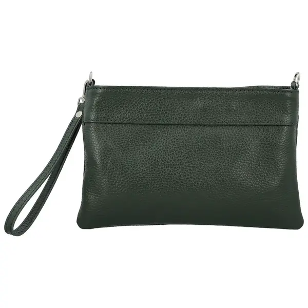 Dámská kožená crossbody kabelka tmavě zelená - Delami Vera Pelle Denica