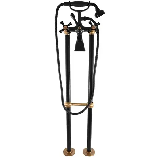 Vaňová batéria RAV Slezák MORAVA so sprchovacím setom 150 mm čierna / stará mosadz MK350.5/2CMATSM