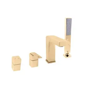 Vaňová batéria RAV Slezák LOIRA so sprchovacím setom v zlatom prevedení LR565.5PZ