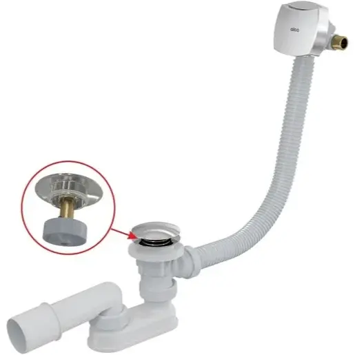 Vaňový sifón click/clack Alca s napúšťaním prepadom, 80 cm, chróm A509CKM80