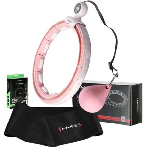 HMS SET HHM15 + BR163 PLUS SIZE Set masážnej obruče so závažím a zoštíhľujúceho pásu, ružová, veľkosť