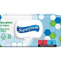 SuperFresh Vlhčené ubrousky s antibakteriálním efektem 72 ks