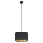 EGLO Závesné svietidlo ESTEPERRA čierna/zlatá pre 1 x E27 max. 40W, pr. 38x110cm