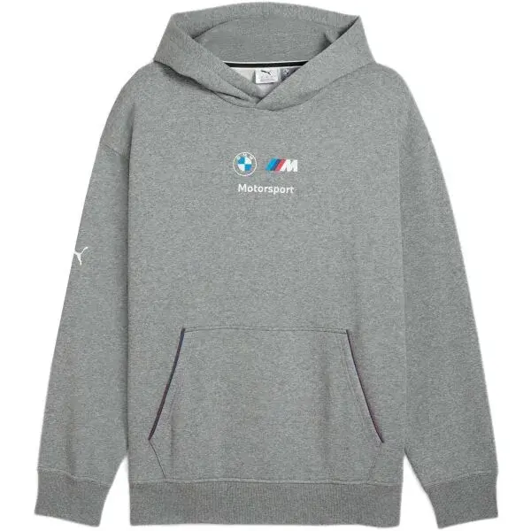 Puma BMW M MOTORSPORT ESSENTIALS+ HOODIE FLEECE Pánská mikina, šedá, velikost