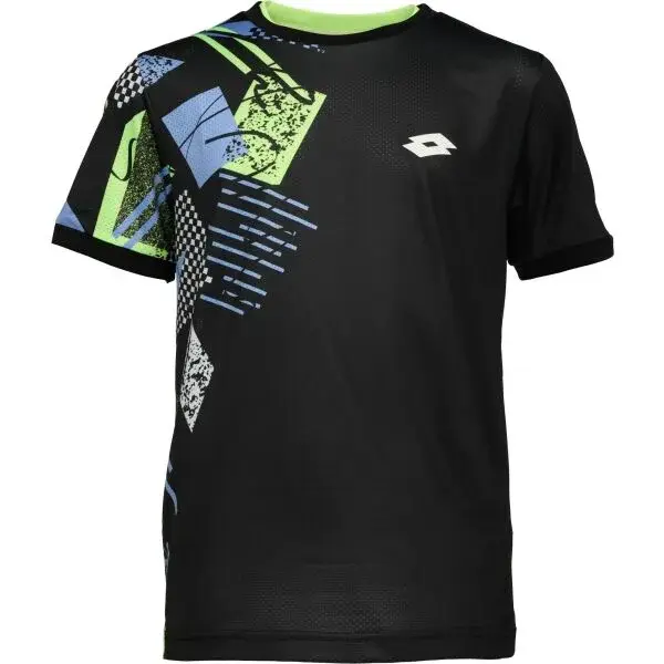 Lotto TECH B I - D5 TEE Chlapčenské tenisové tričko, čierna, veľkosť