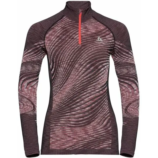 Odlo BL TOP HALF ZIP BLACKCOMB ECO W Dámske funkčné tričko, lososová, veľkosť