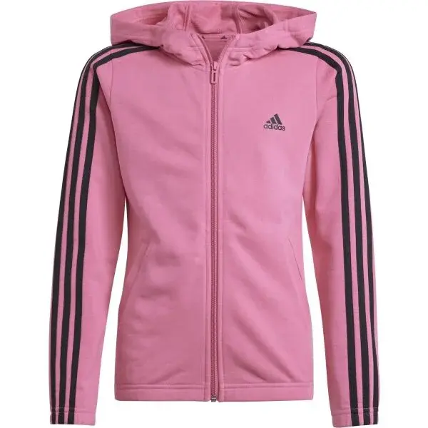 adidas ESSENTIALS 3-STRIPES FULLZIP HOODIE Dievčenská mikina, ružová, veľkosť