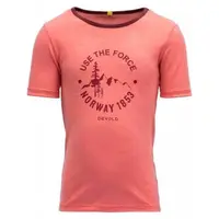 Devold FORCE KID TEE Detské tričko s krátkym rukávom, lososová, veľkosť 4Y