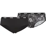 Puma WOMEN PRINTED HIPSTER 2P PACK Dámske nohavičky, čierna, veľkosť