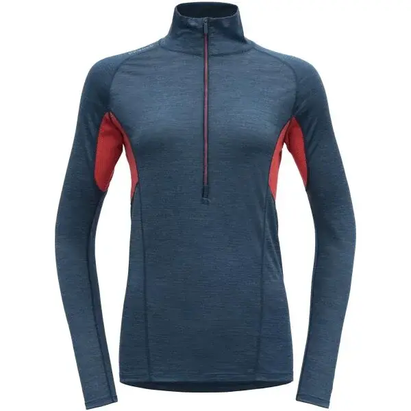 Devold RUNNING MERINO 130 ZIP NECK Dámske bežecké tričko, modrá, veľkosť
