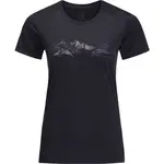 Jack Wolfskin CROSSTRAIL GRAPHIC T W Dámske funkčné tričko, čierna, veľkosť