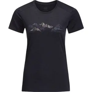 Jack Wolfskin CROSSTRAIL GRAPHIC T W Dámske funkčné tričko, čierna, veľkosť