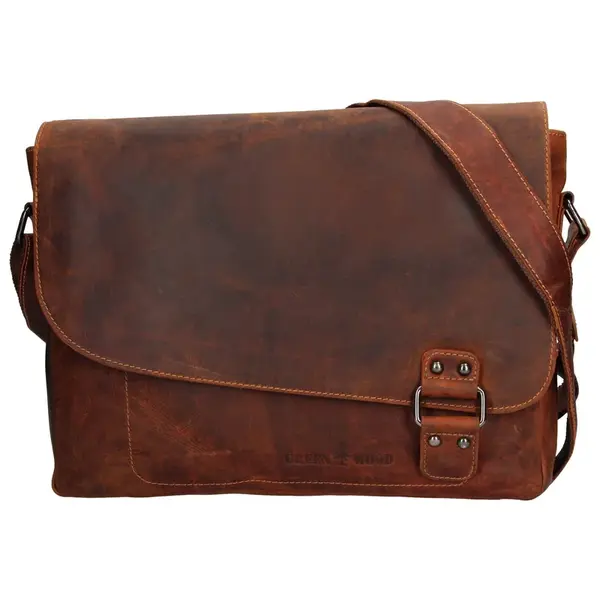 Pánska kožená taška cez rameno Greenwood Henry - koňak