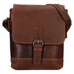Pánska kožená taška cez rameno Greenwood Fion - hnědá