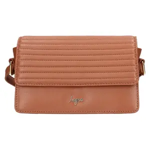Dámska kožená crossbody kabelka Lagen Livia - koňak