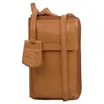 Dámska kožená crossbody kabelka s peňaženkou Burkely Vida - koňak