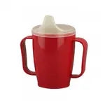 MODOM Hrnek s pítkem se dvěma víčky 250 ml červený