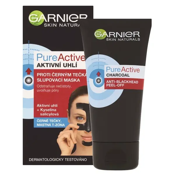 GARNIER Skin Naturals Pure Active Slupovací maska Aktivní uhlí 50 ml