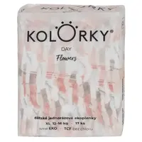 KOLORKY DAY Jednorázové EKO plenky květy XL (12-16 kg) 17 kusů