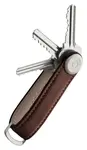 Klíčenka Orbitkey Leather Espresso with Brown Stitching