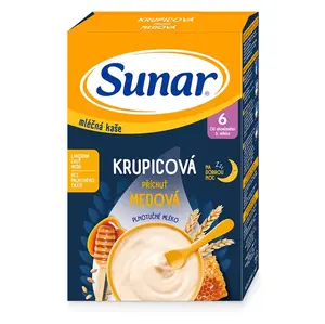 SUNAR Mléčná krupicová kaše medová na dobrou noc 6m+ 210 g