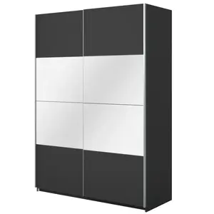 Skříň 150 cm Beta 55 černá/zrcadlo