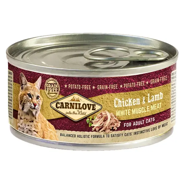 CARNILOVE Cat adult chicken & lamb konzerva pro kočky 100 g