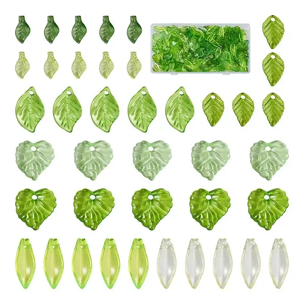 320Pcs 8 Style Transparent Acrylic Pendants