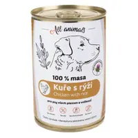 ALL ANIMALS konzerva kuřecí mleté s rýží pro psy 400 g