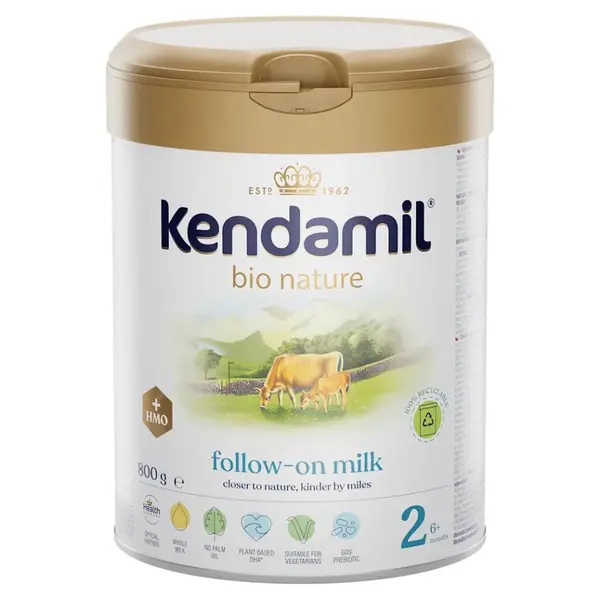 KENDAMIL BIO Nature 2 HMO+ Pokračovací mléčná kojenecká výživa od 6 do 12 měsíců 800 g