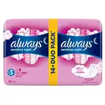 ALWAYS Ultra Sensitive Night vel.3 Hygienické vložky s křidélky 14 ks