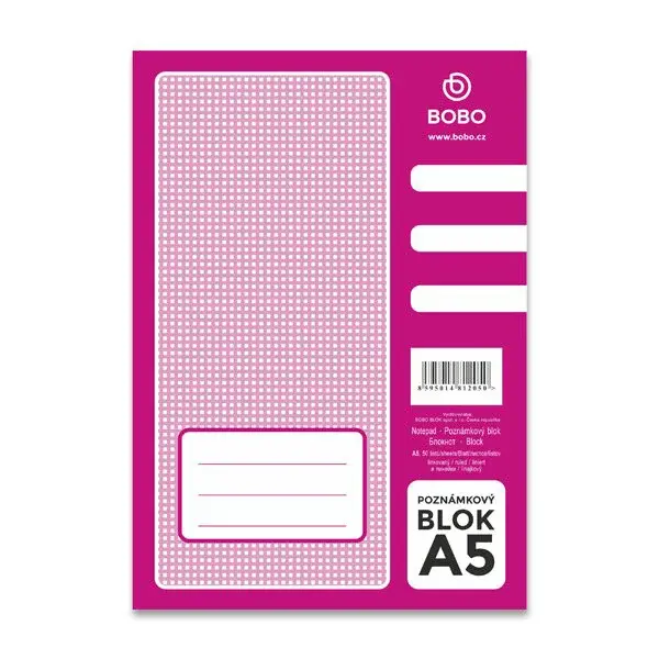 Lepený blok Bobo blok - A5, linovaný, 50 listů